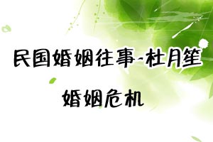 民国婚姻往事杜月笙婚姻危机