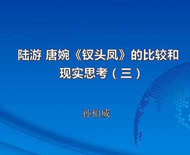 陆游 唐婉《钗头凤》的比较和现实思考（三）