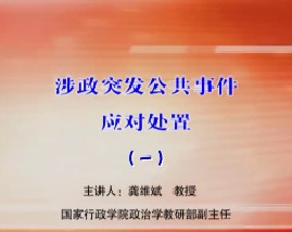 涉政突发公共事件应对处置（一）