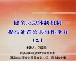 健全应急体制机制 提高处置公共事件能力（三） 