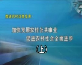 加快发展农村公共事业 促进农村社会全面进步（上） 