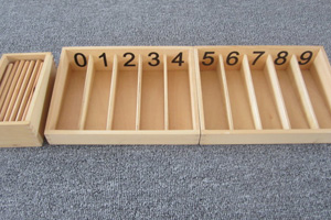 蒙台梭利纺锤棒箱数学教学法