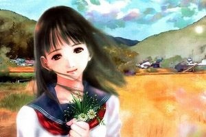 水彩风景人物《寄信的女孩》（三）