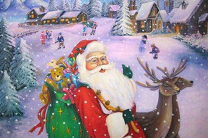 剪纸圣诞老人头像 麋鹿 圣诞铃铛