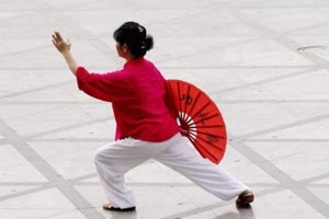 夕阳美太极功夫扇第六段